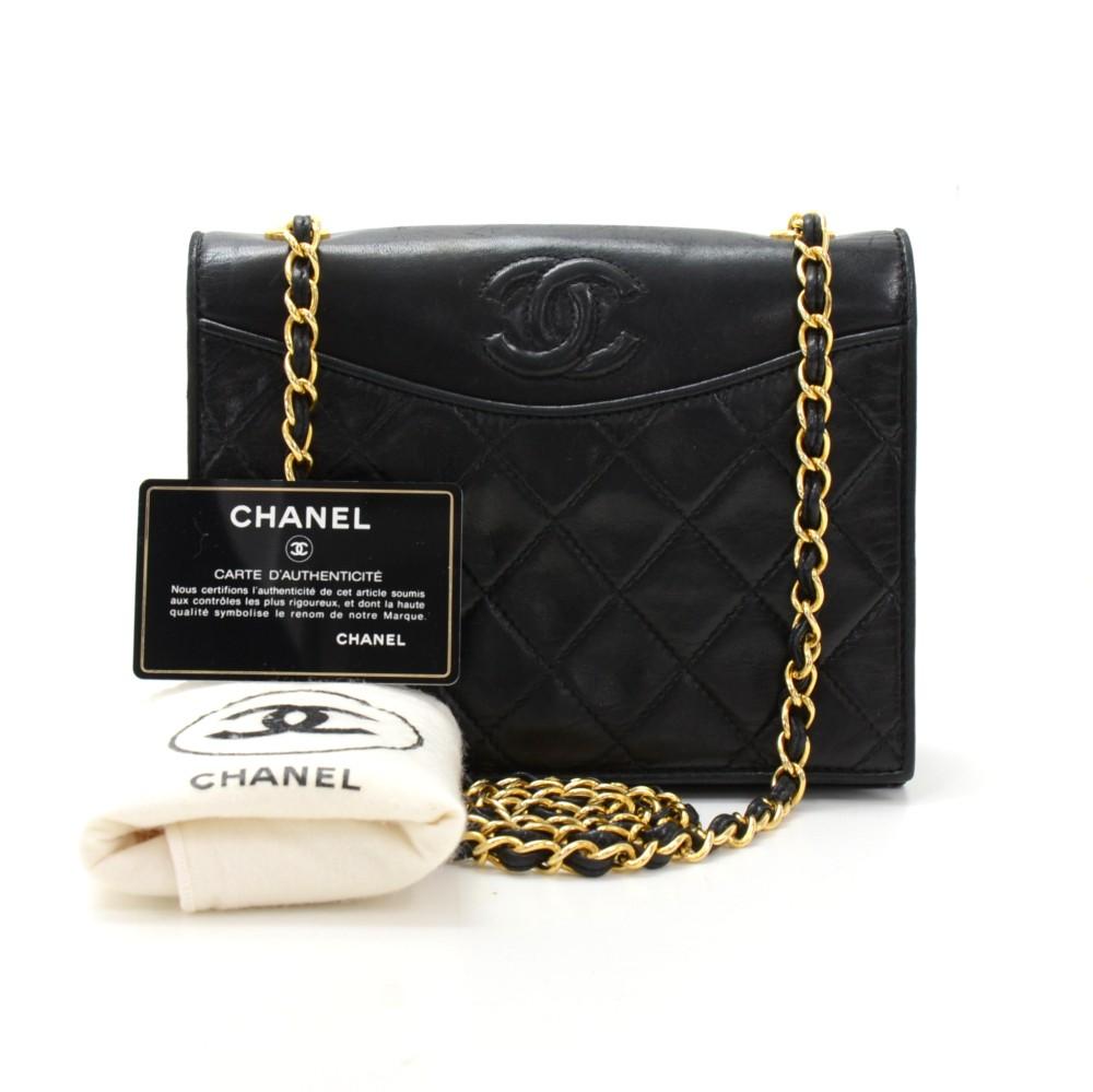 mini quilted lambskin leather shoulder bag