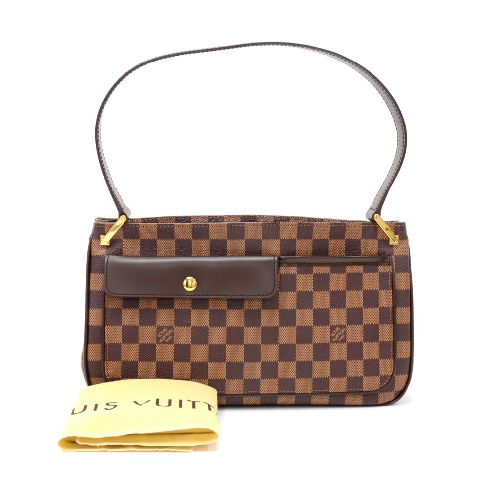aubagne damier ebène canvas shoulder bag