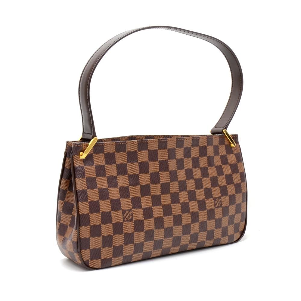 aubagne damier ebène canvas shoulder bag