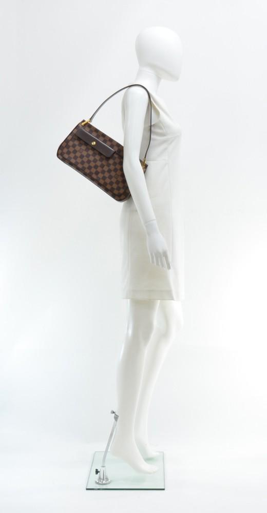 aubagne damier ebène canvas shoulder bag