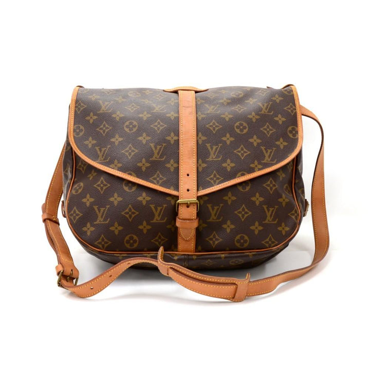 saumur 35 monogram canvas shoulder bag