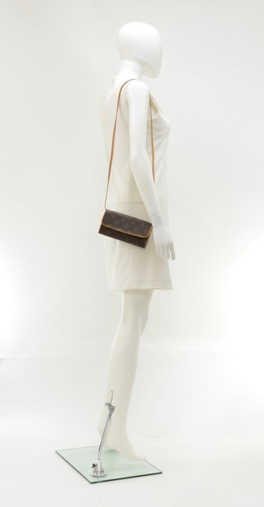 pochette twin pm monogram canvas shoulder bag