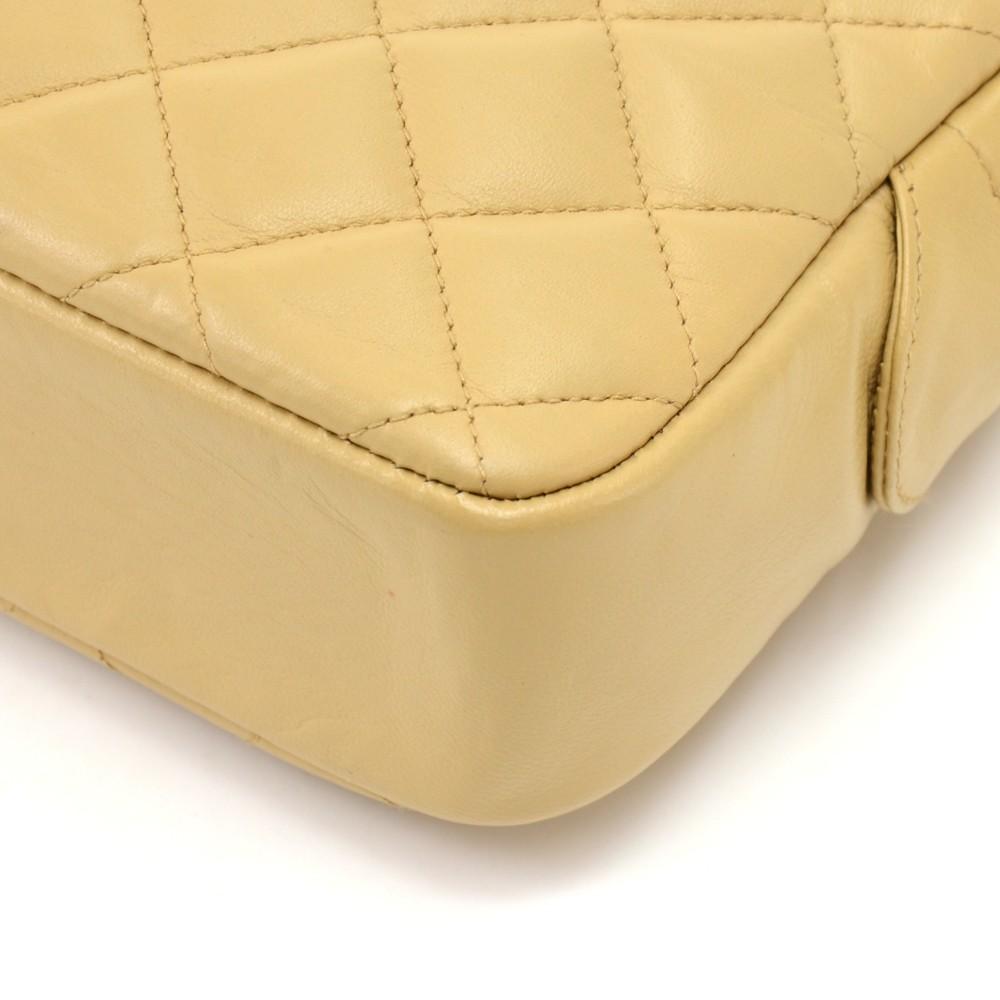 small quilted lambskin leather double chain shoulder bag