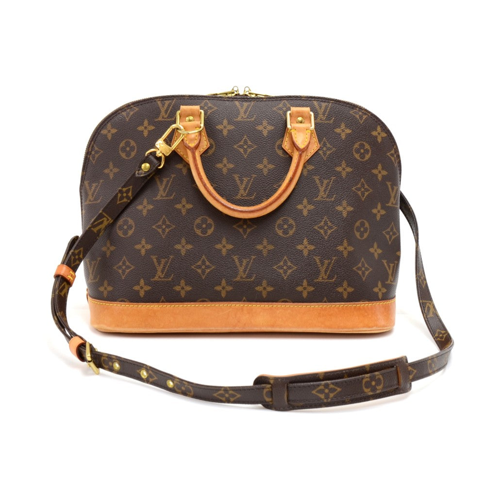 alma monogram canvas handbag with strap