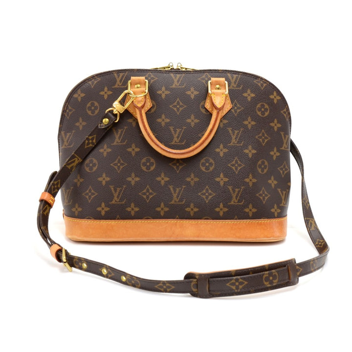 alma monogram canvas handbag with strap
