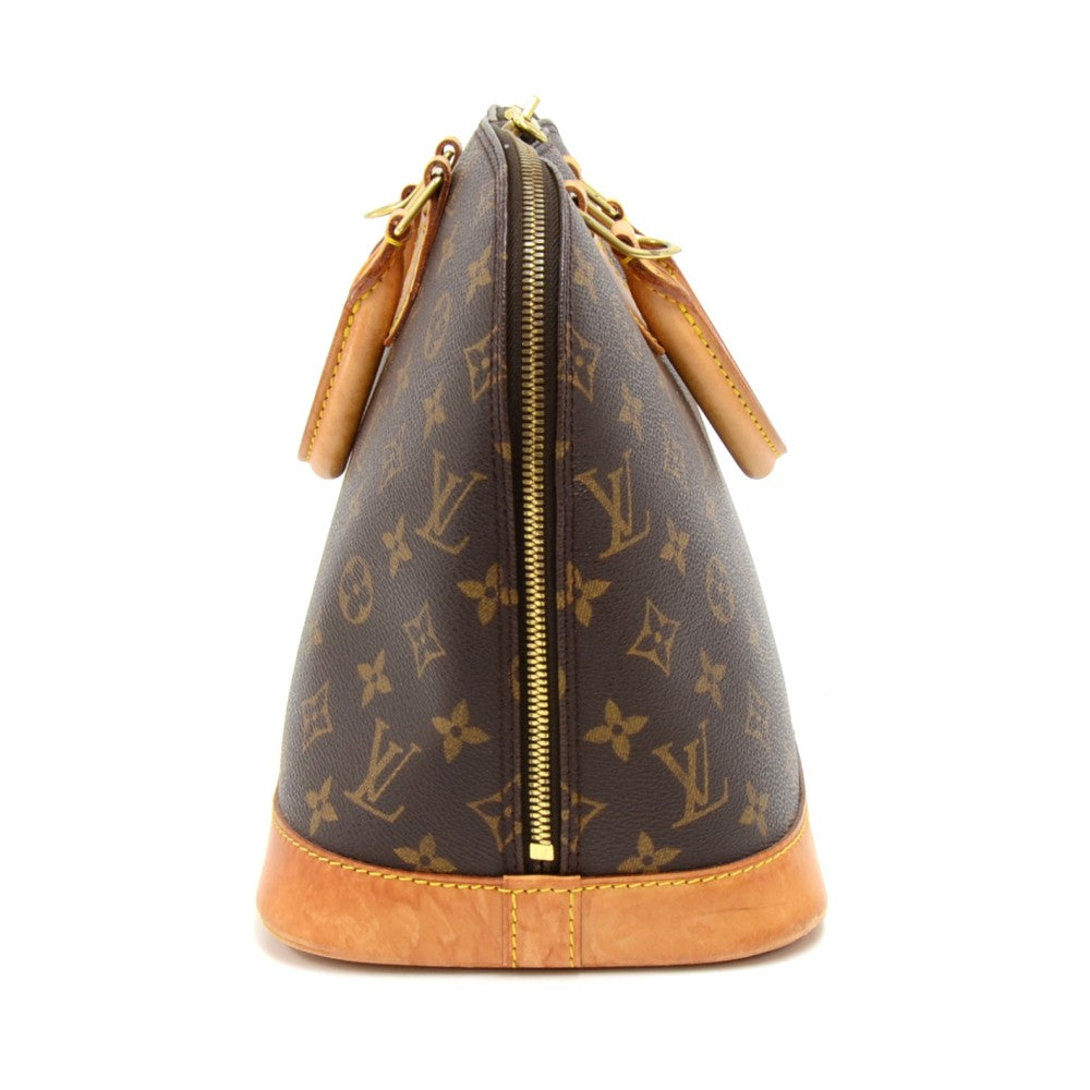 alma monogram canvas handbag with strap