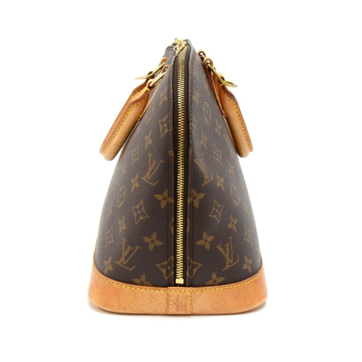 alma monogram canvas handbag with strap