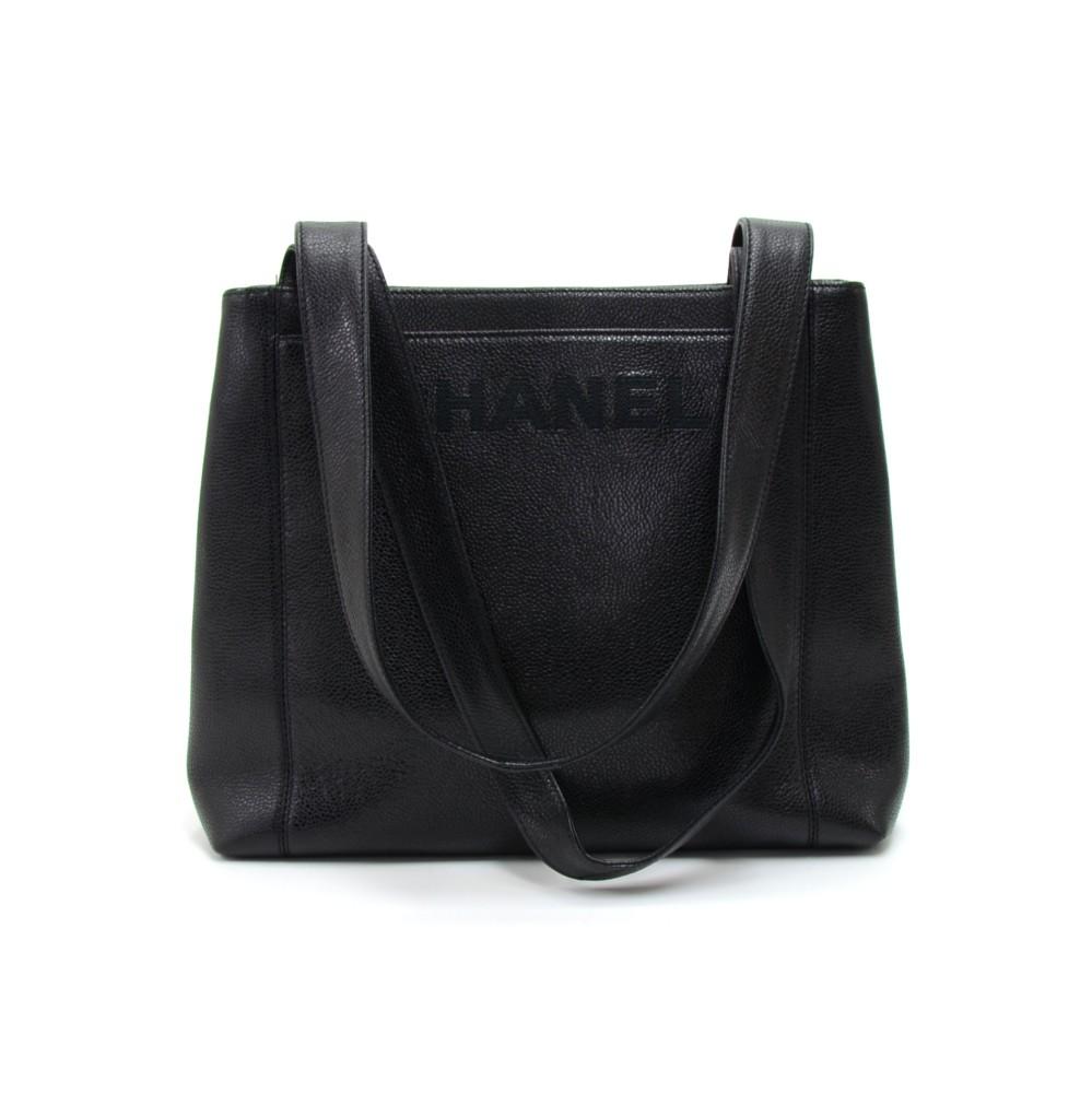 embroidered caviar leather shoulder bag
