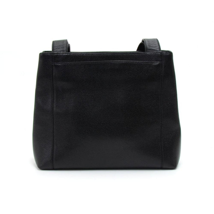 embroidered caviar leather shoulder bag
