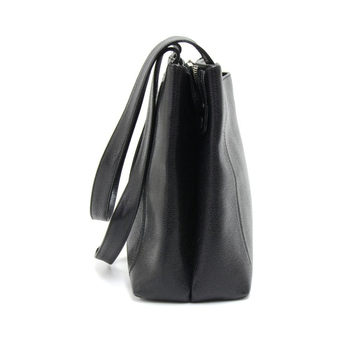 embroidered caviar leather shoulder bag
