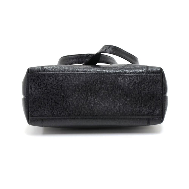 embroidered caviar leather shoulder bag