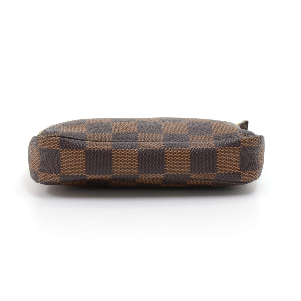 mini pochette accessoires damier ebène canvas evening bag