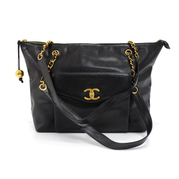 large caviar leather shoulder bag