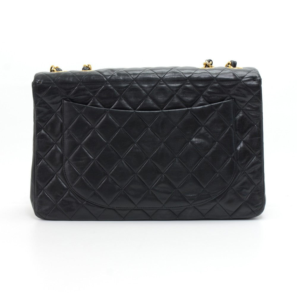 quilted lambskin leather single flap bag