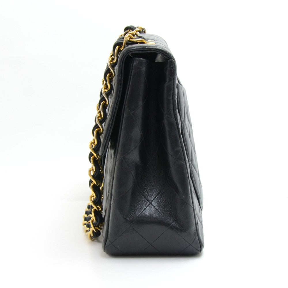 quilted lambskin leather single flap bag