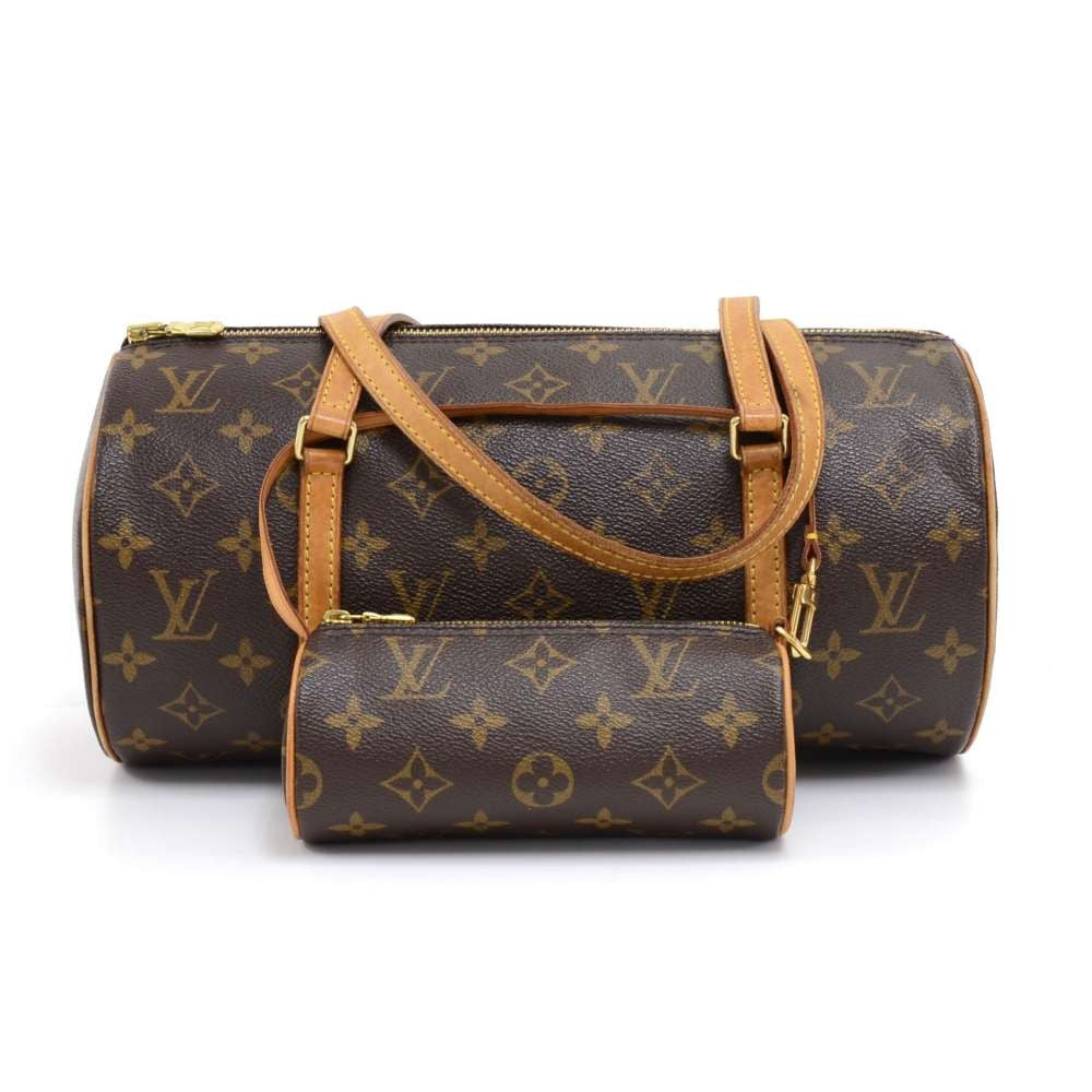 papillon 30 monogram canvas handbag with pouch