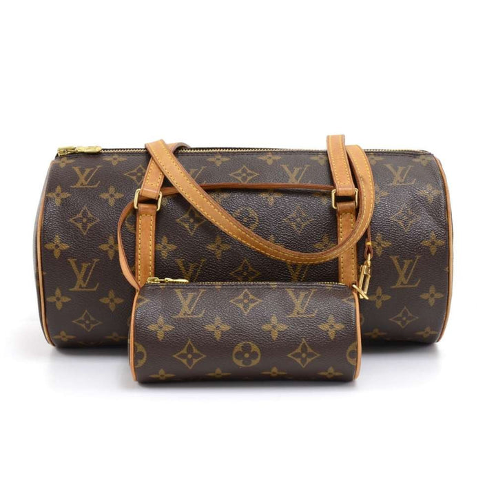 papillon 30 monogram canvas handbag with pouch