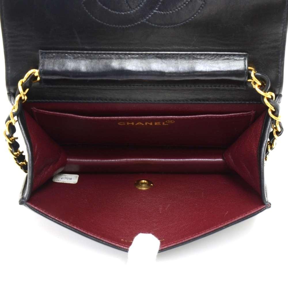 mini single flap quilted lambskin leather shoulder bag