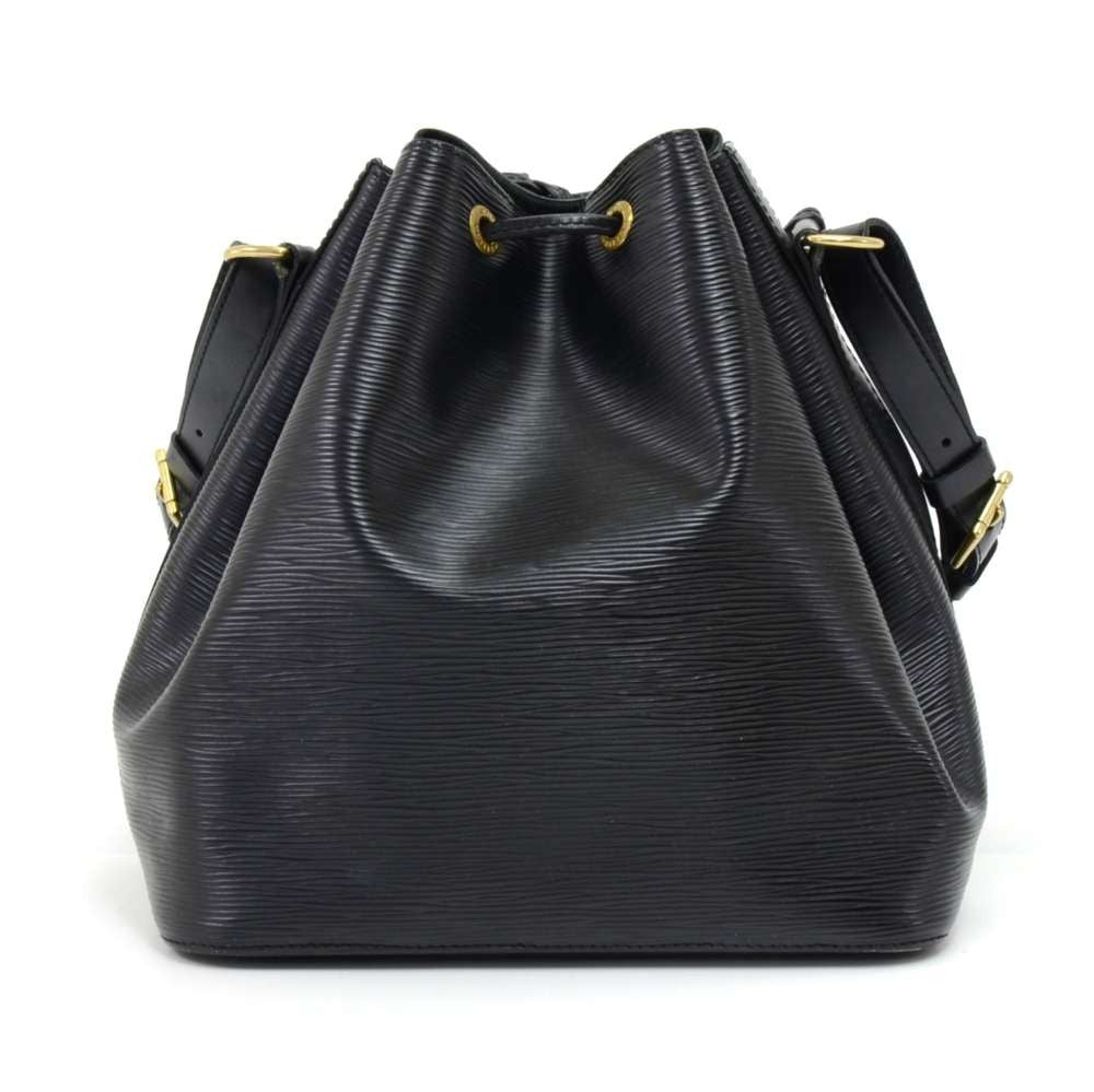 petit noe black epi leather bag