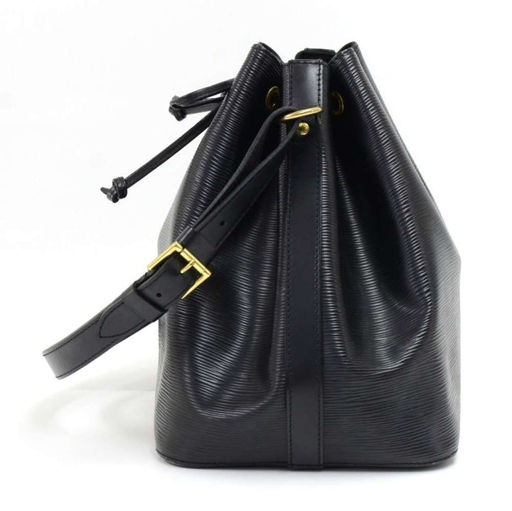 petit noe black epi leather bag