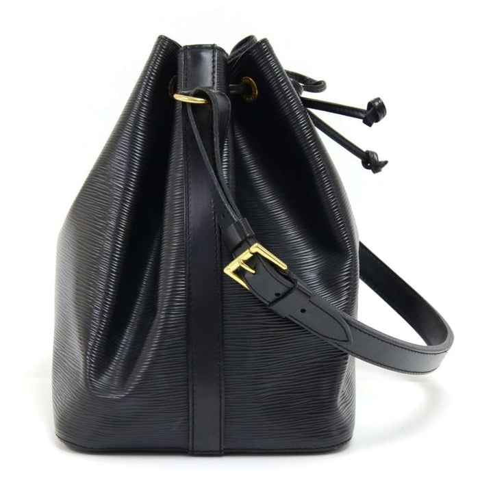petit noe black epi leather bag