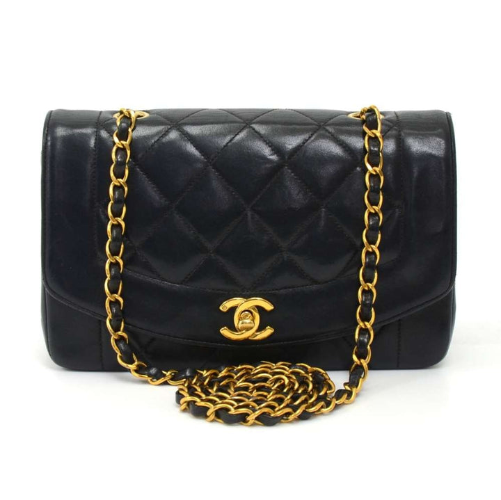 9" diana quilted lambskin leather shoulder bag