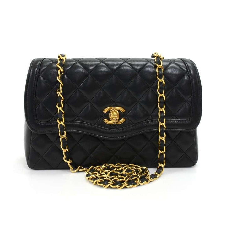 9" quilted lambskin leather shoulder bag
