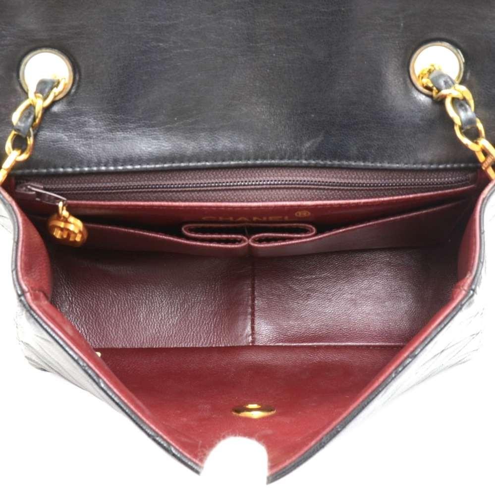 8" single flap quilted lambskin leather shoulder bag