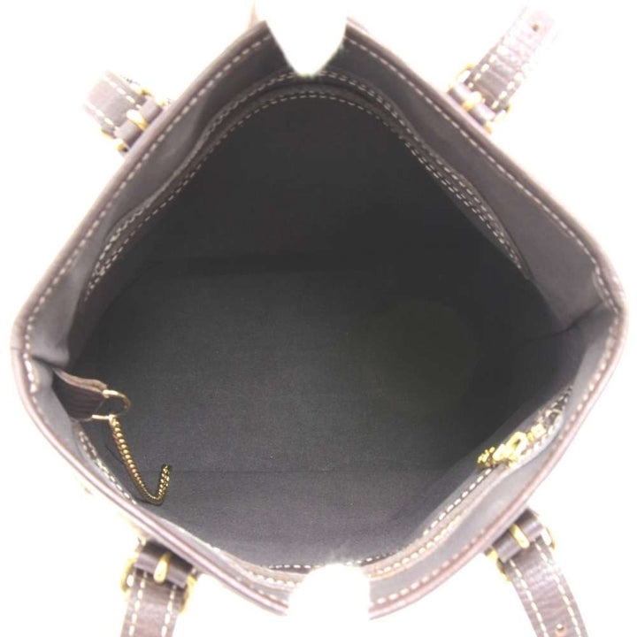 bucket pm mini lin monogram ebène canvas shoulder bag with pouch