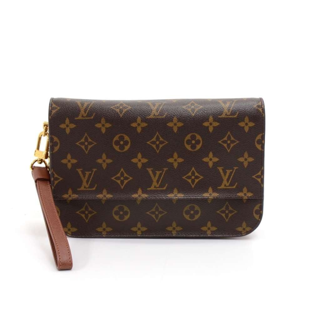 orsay monogram canvas clutch bag