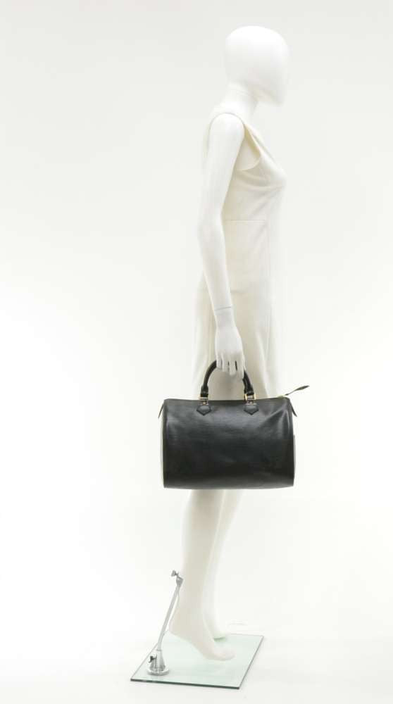 speedy 30 black epi leather city handbag