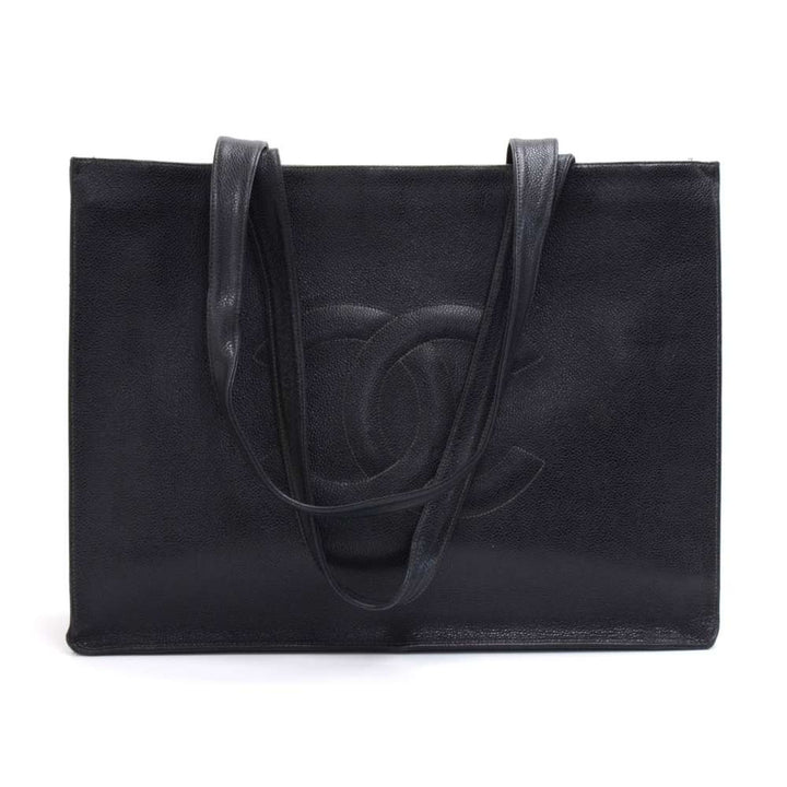 jumbo smooth caviar leather tote bag