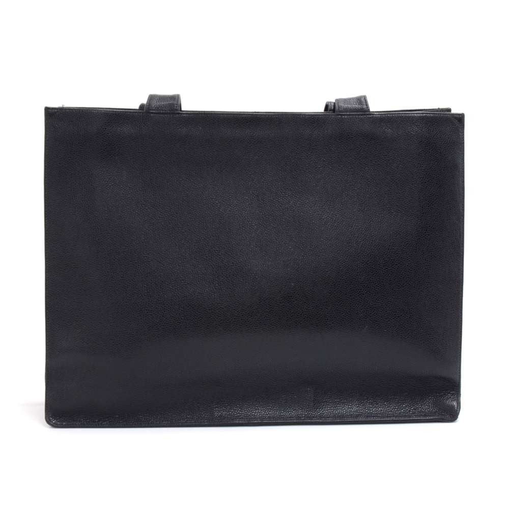 jumbo smooth caviar leather tote bag