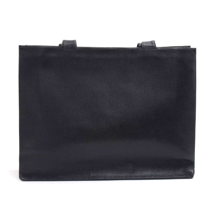 jumbo smooth caviar leather tote bag