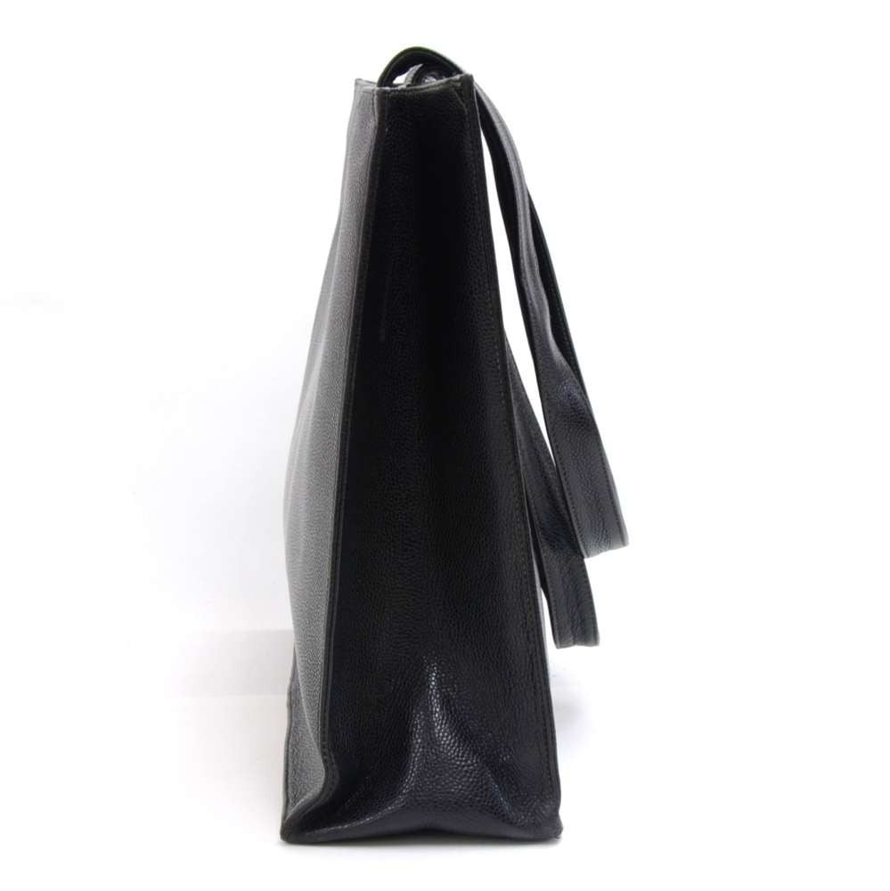 jumbo smooth caviar leather tote bag