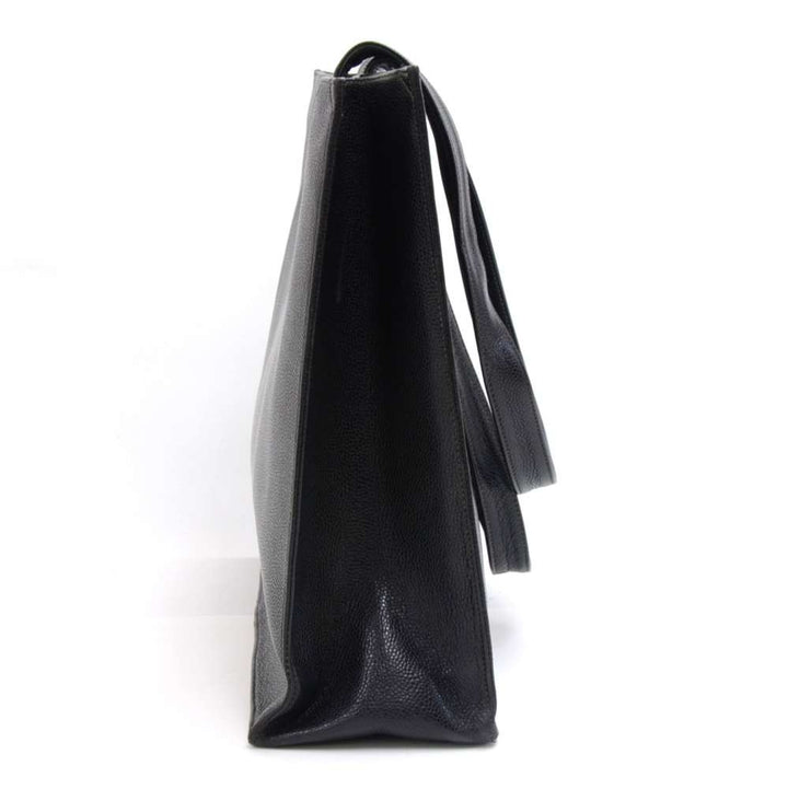 jumbo smooth caviar leather tote bag