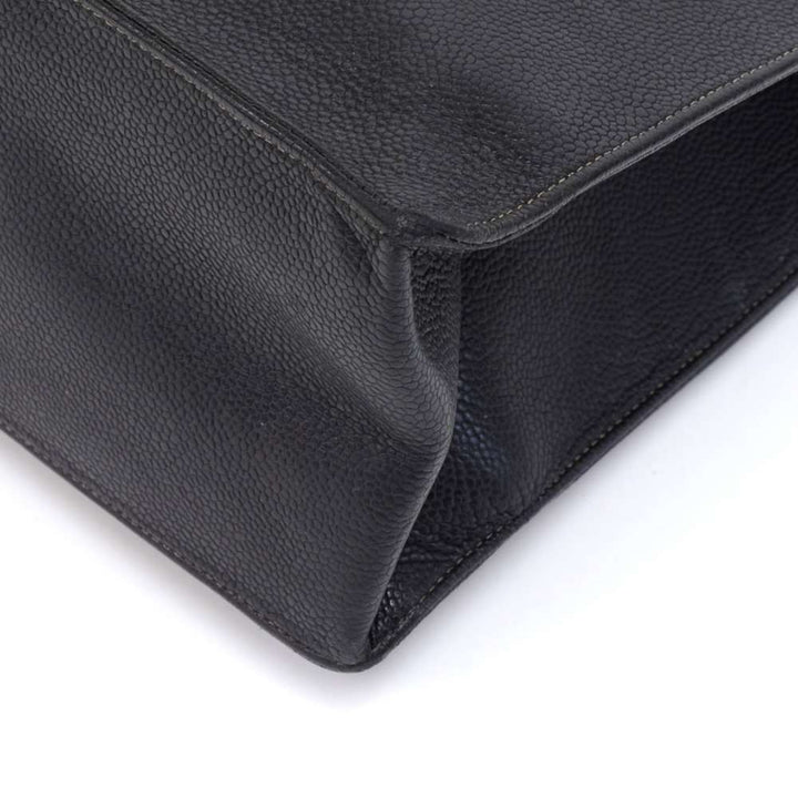 jumbo smooth caviar leather tote bag