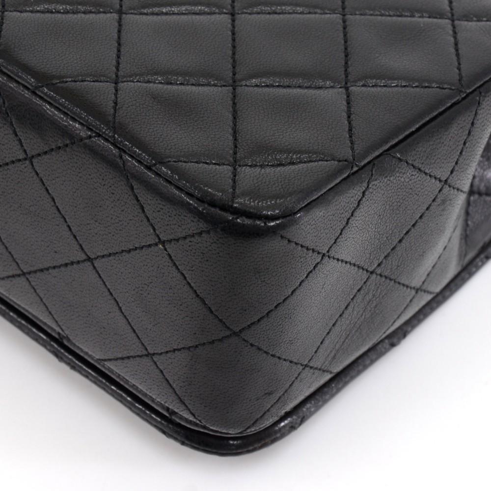 9" classic quilted lambskin leather shoulder bag