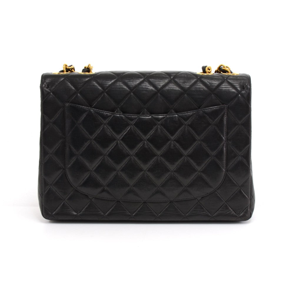 lambskin leather jumbo flap bag
