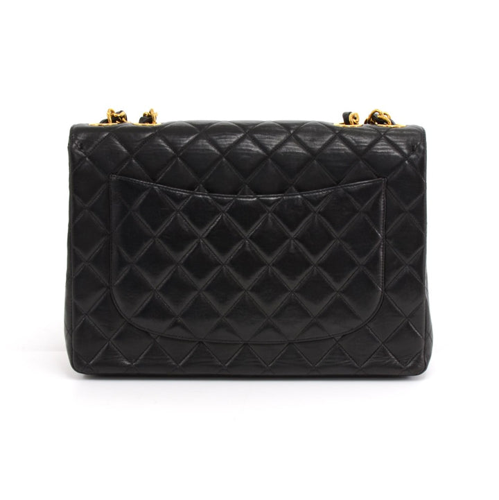 lambskin leather jumbo flap bag