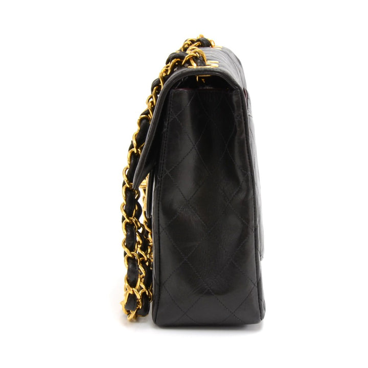 lambskin leather jumbo flap bag