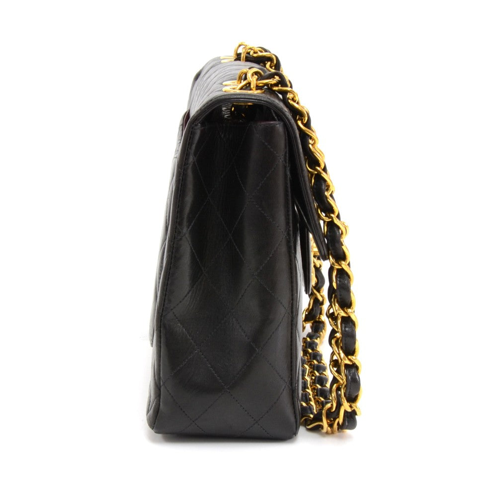 lambskin leather jumbo flap bag