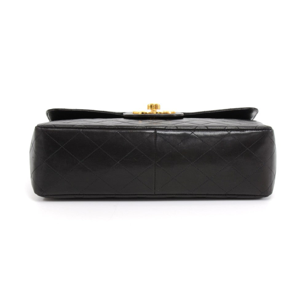 lambskin leather jumbo flap bag