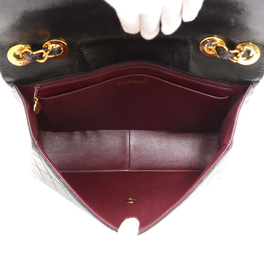 lambskin leather jumbo flap bag