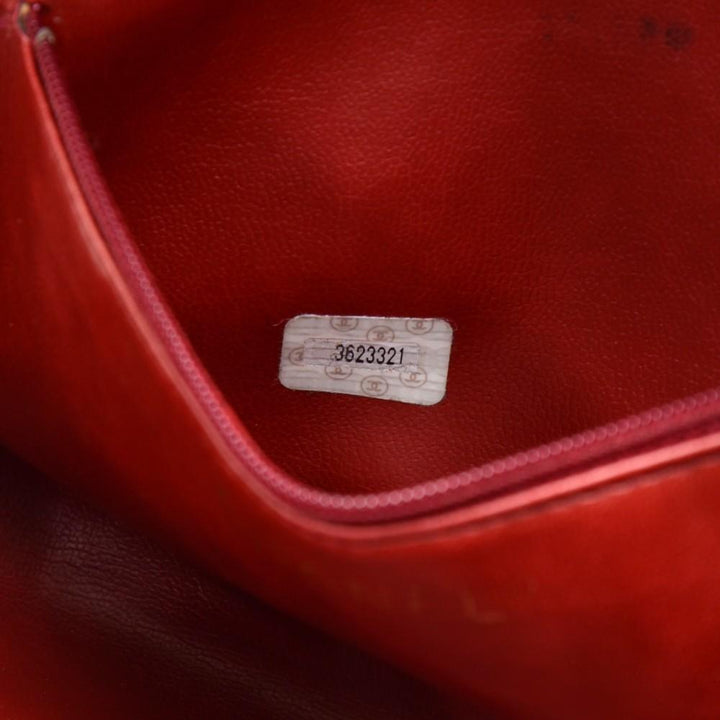 red caviar leather cosmetic bag