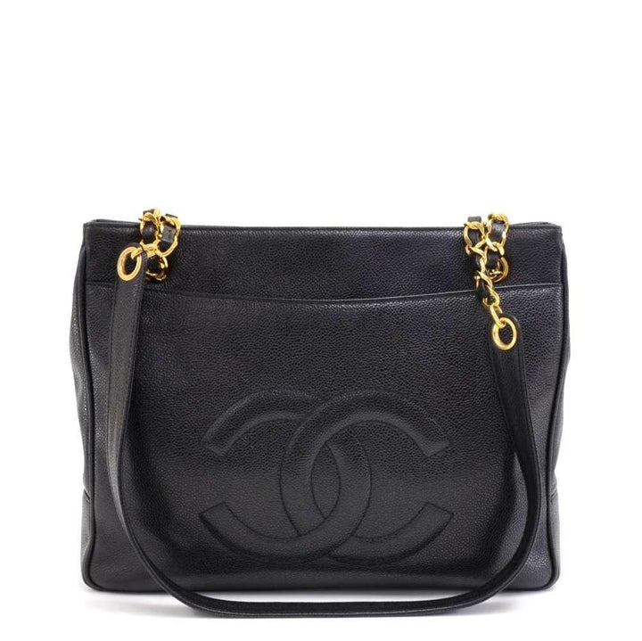 caviar leather cc monogram tote bag