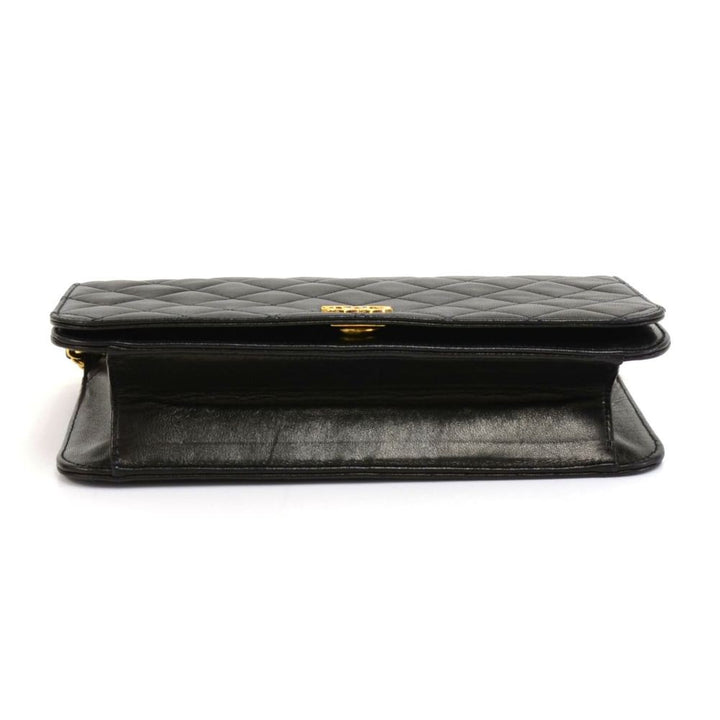 9" classic flap quilted lambskin leather shoulder bag