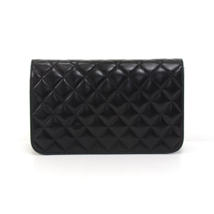 9" quilted lambskin single flap shoulder bag