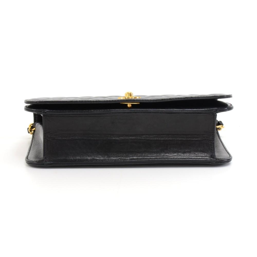 9" quilted lambskin single flap shoulder bag