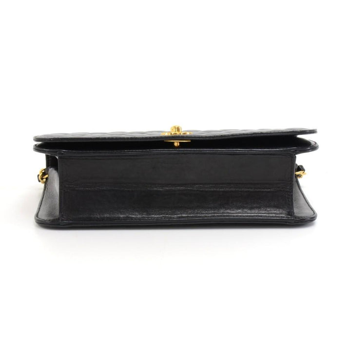 9" quilted lambskin single flap shoulder bag